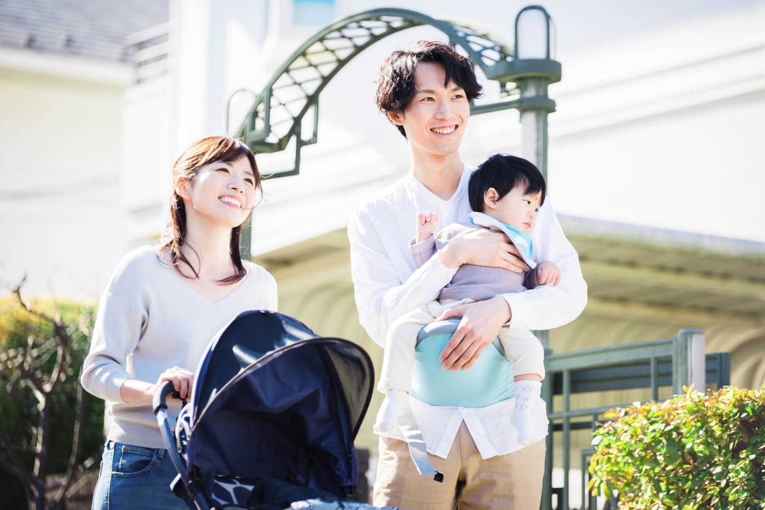 家族が笑顔