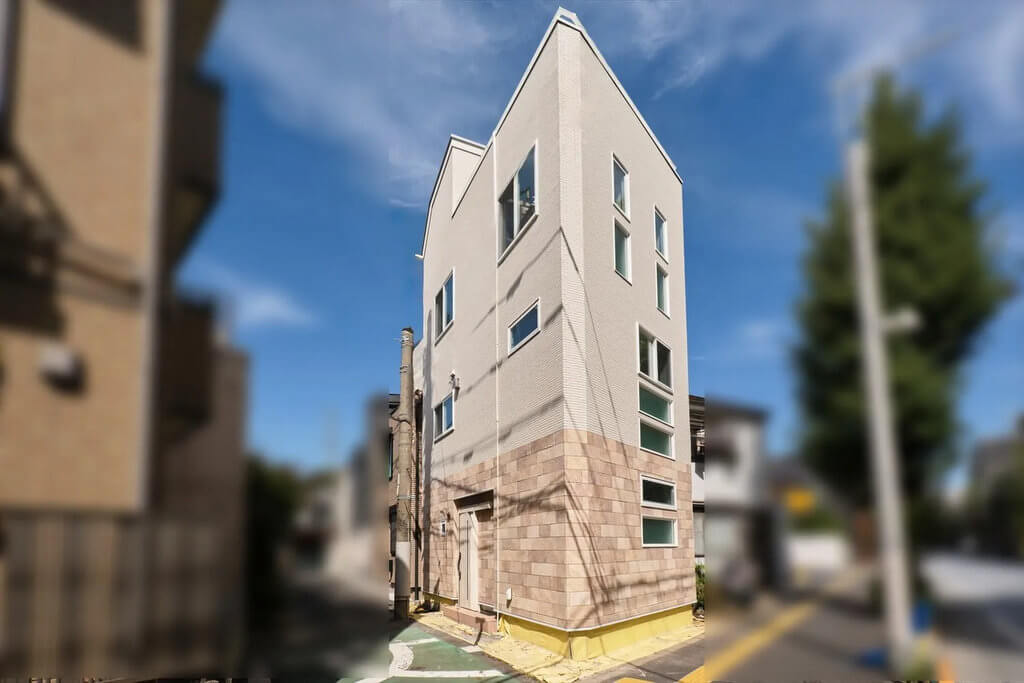【文京区】11.3坪の敷地に建つ、変形敷地を活かした外観、内装が素敵な3階建て注文住宅